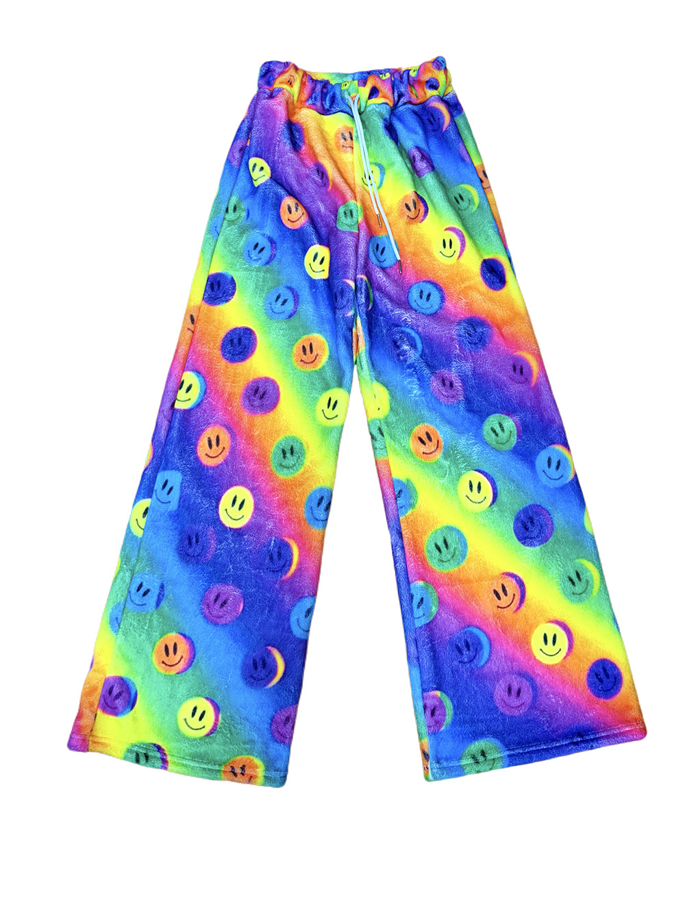 Rainbow Smiley Face Wide Leg Pants