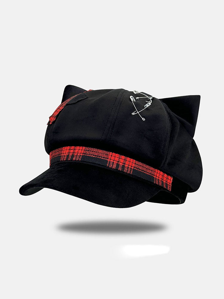 Punk Plaid Cat Ear Cap