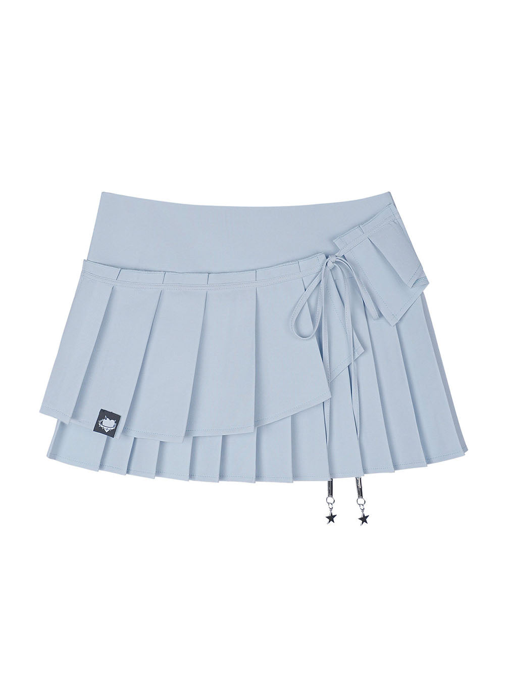 Layered Bow Pleated Mini Skirt
