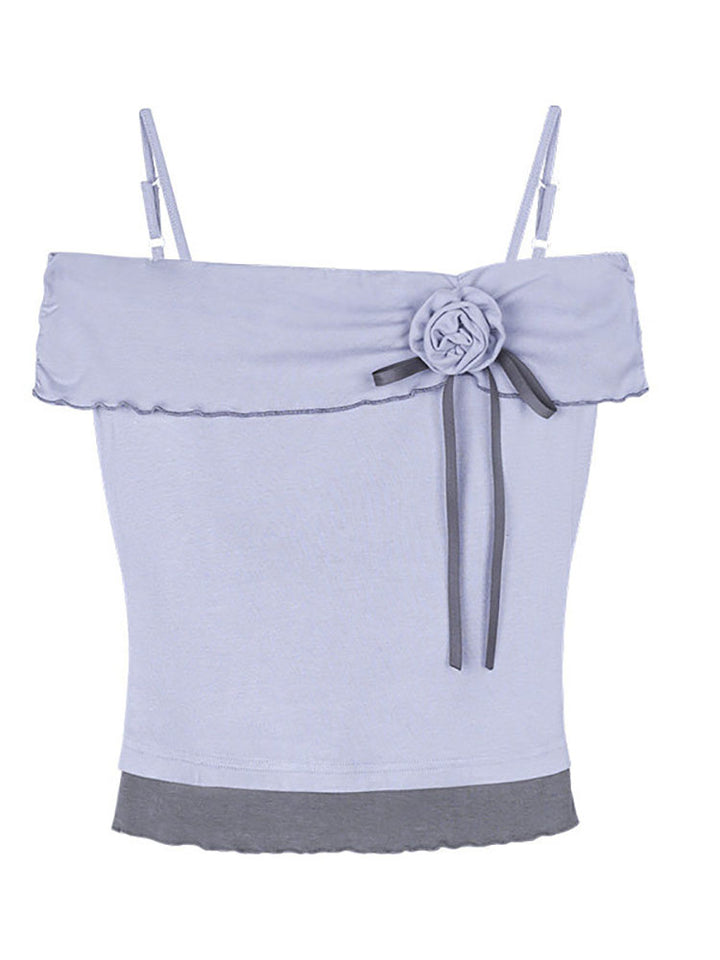 Dainty Lavender Off Shoulder Rose Top