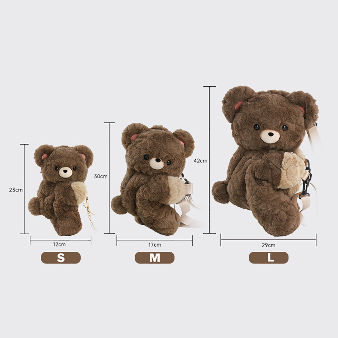 Cute Bear Lying Plush Backpack