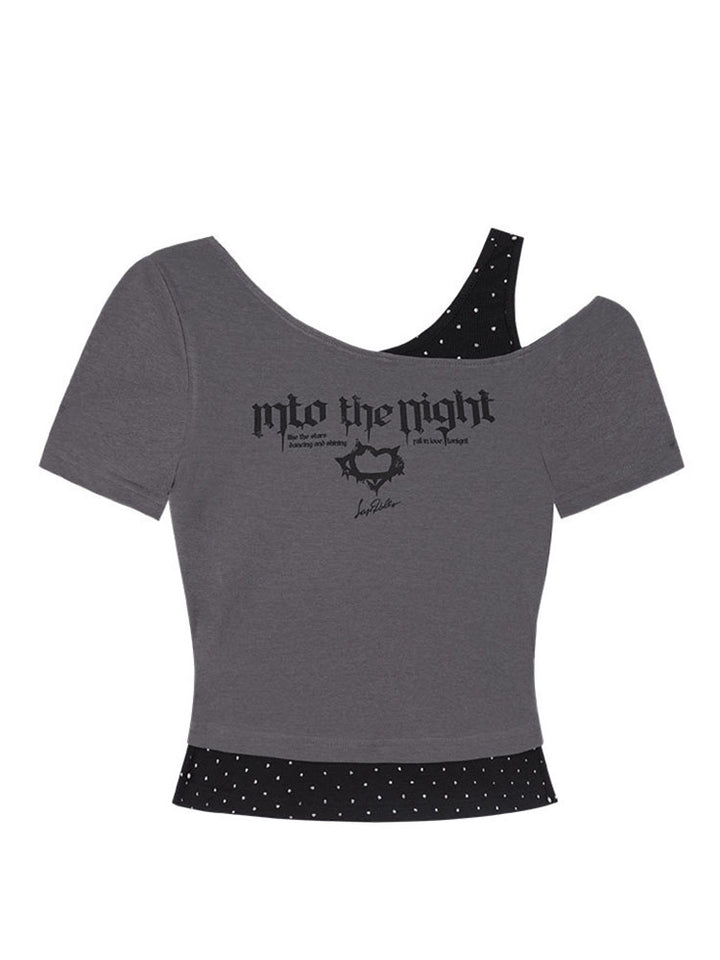 Asymmetric Layered Gothic Graphic Top
