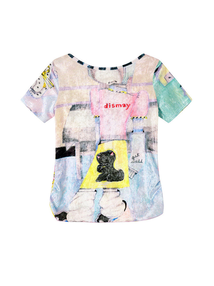 Pastel Puzzle Print Tee