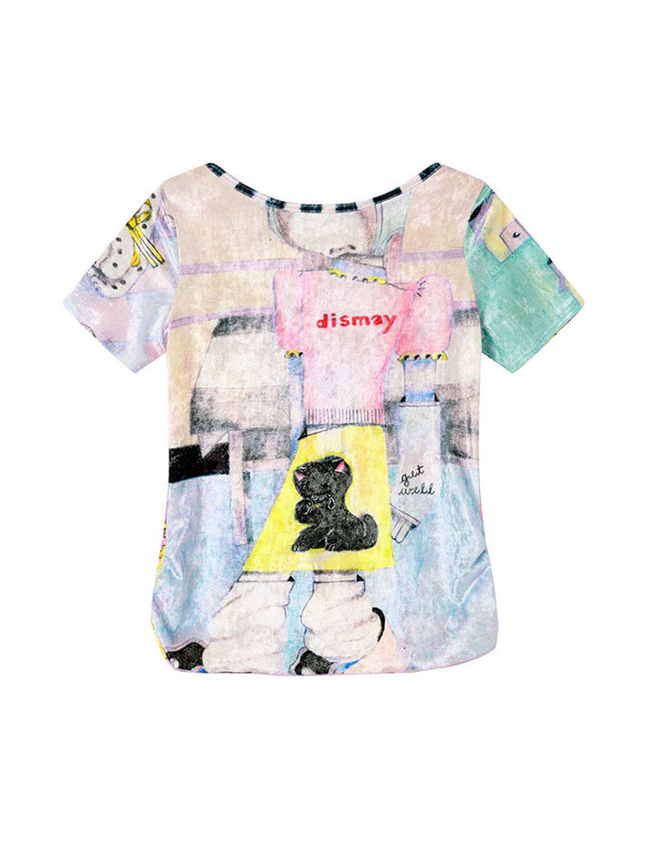 Pastel Puzzle Print Tee