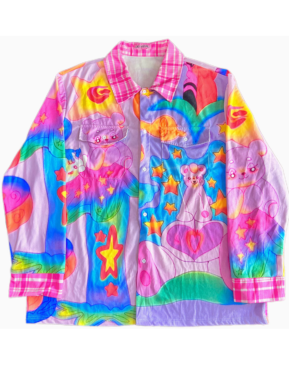 Pastel Bear Rainbow Button Up Shirt