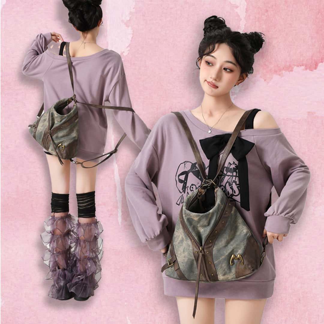 Large-Capacity Studded Y2K Backpack