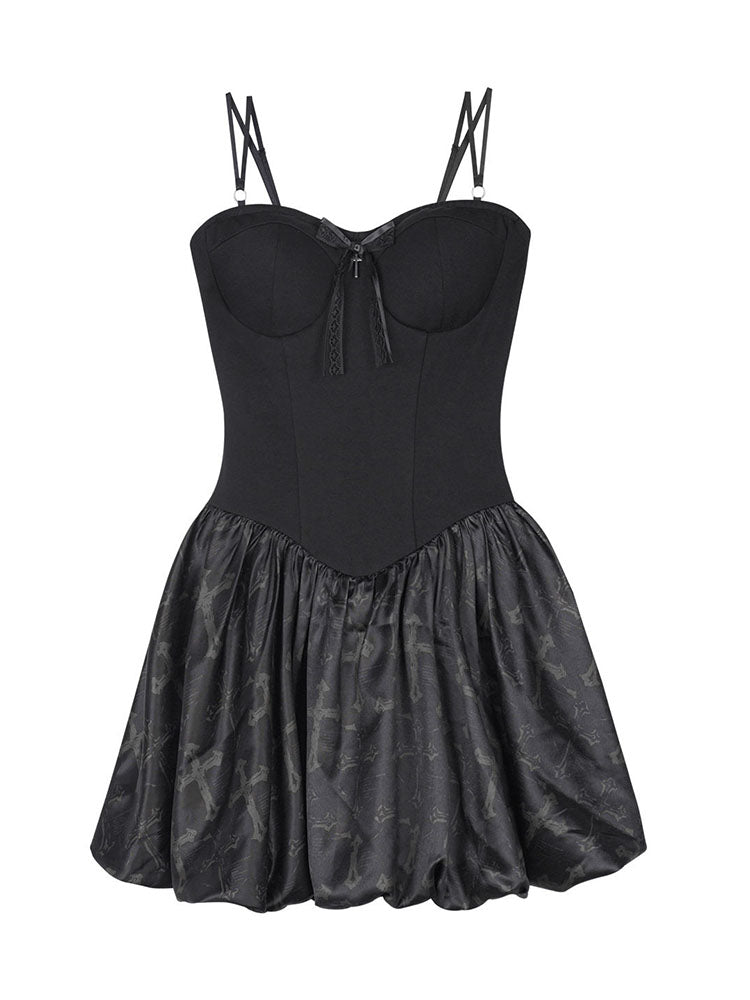 Corset Bubble Dress Ribbed Shrug