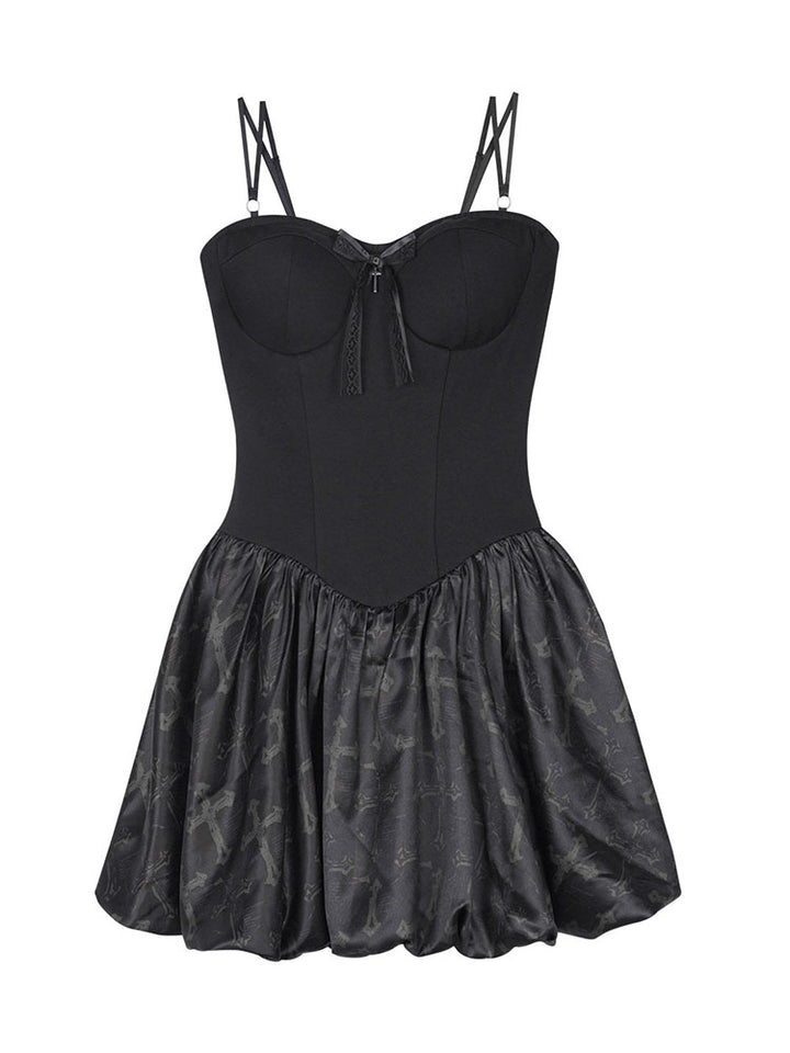 Corset Bubble Dress Ribbed Shrug
