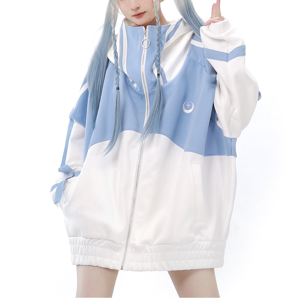 Starwave Signal Cyber Y2K Hooded Jacket Shorts Leg Warmers Headband