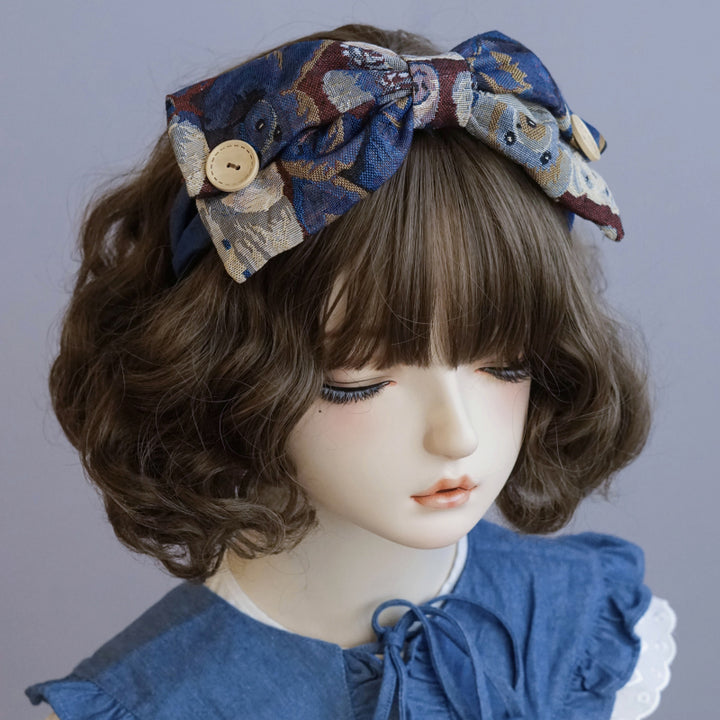 Bear Denim Large Bow Headband