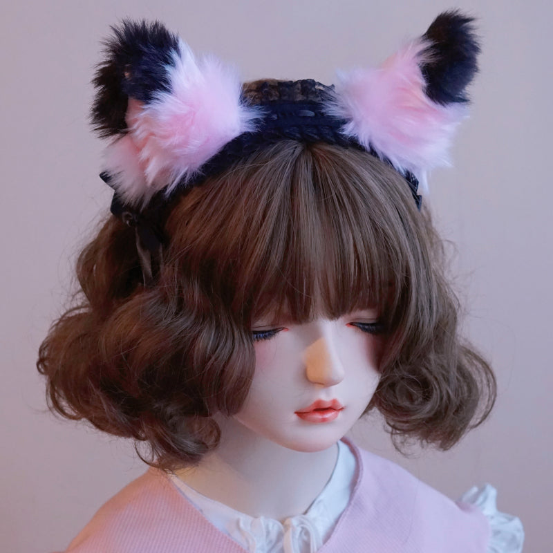 Lolita Cat Ear Black Lace Headband