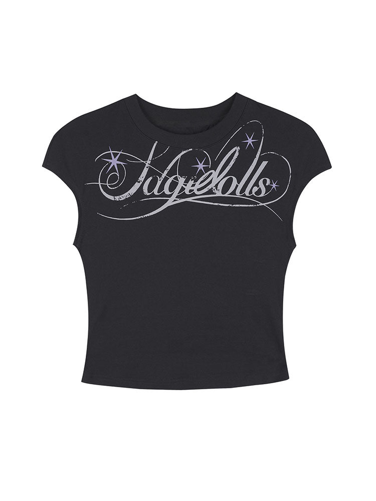 Gothic Star Script Baby Tee