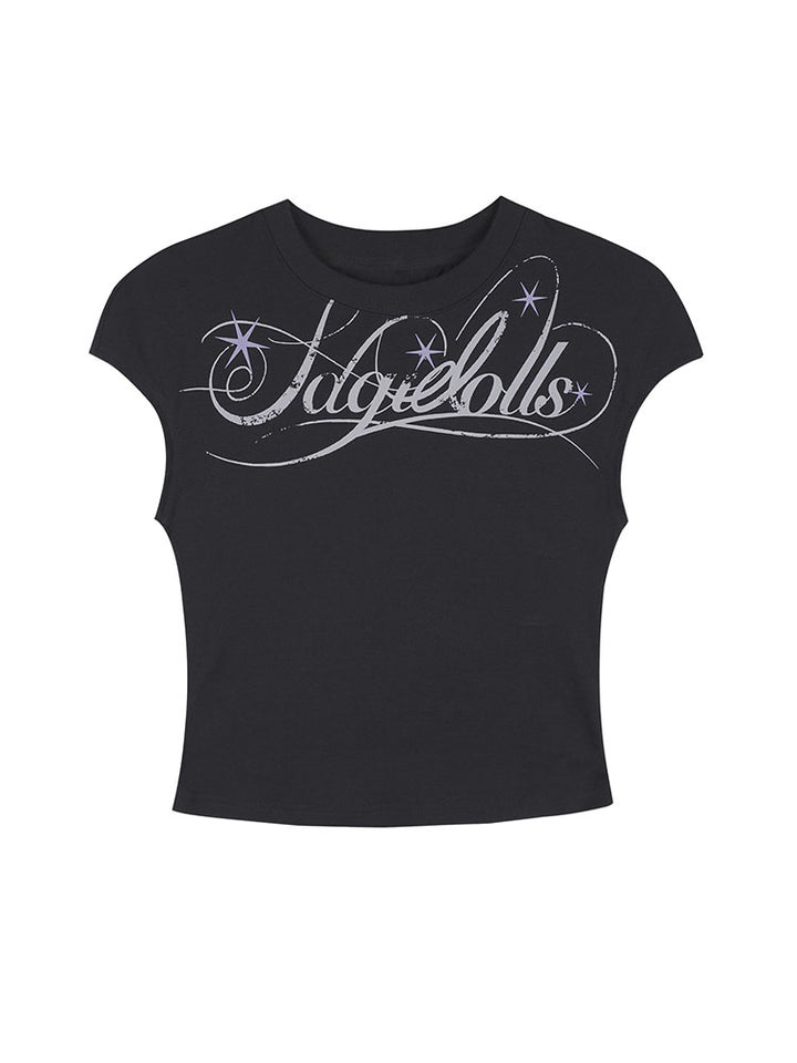 Gothic Star Script Baby Tee