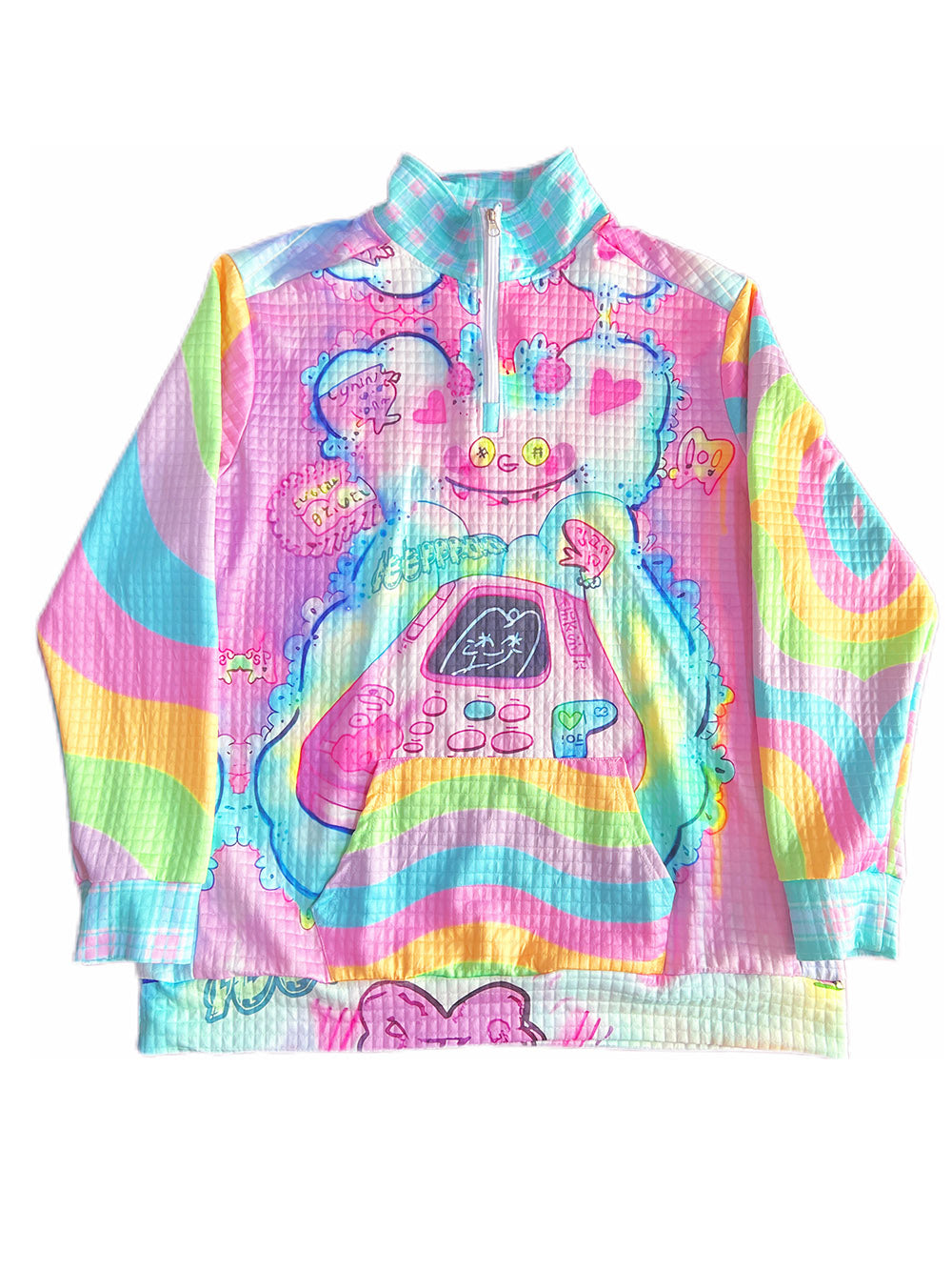 Pastel Cartoon Phone Quarter Zip Sweatshirt