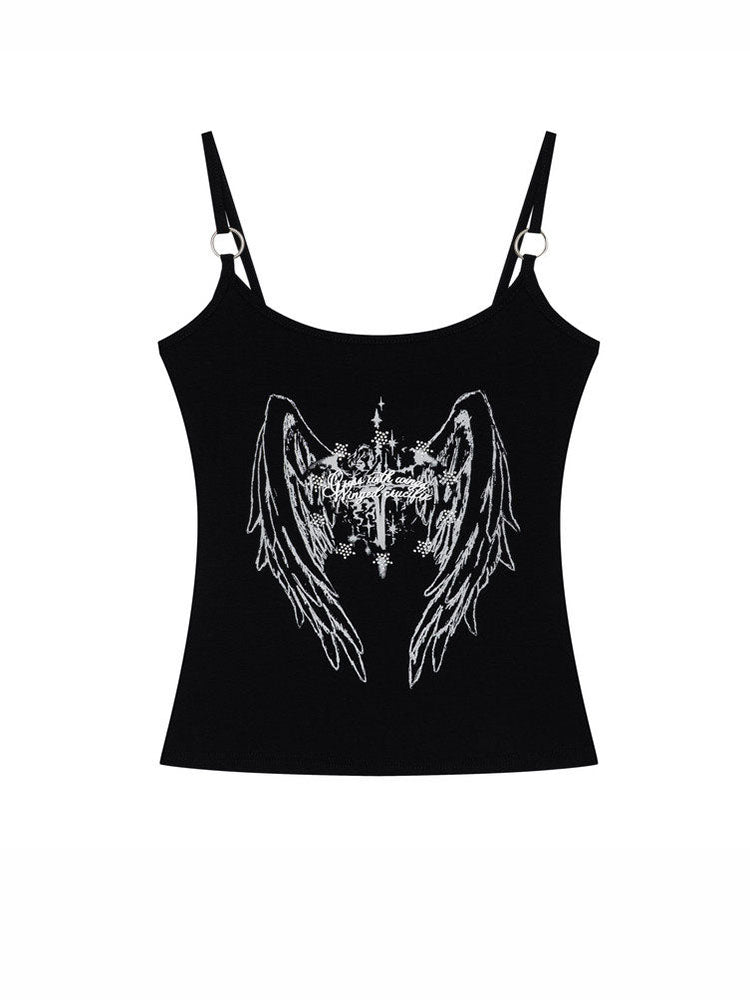 Black Wing Graphic Tank Top