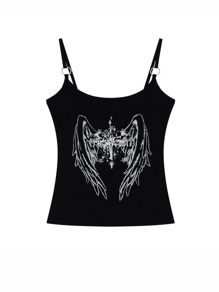 Black Wing Graphic Tank Top