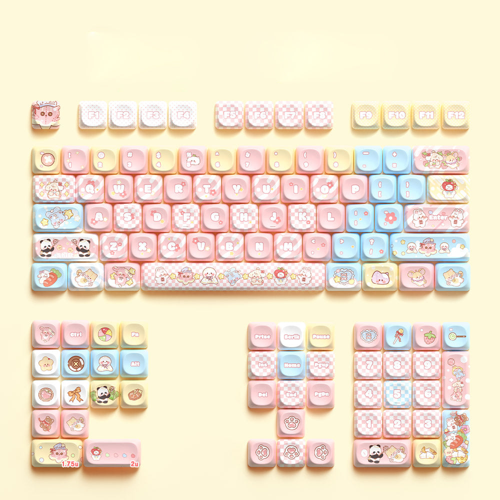 Cute Cartoon Animal Keycaps Set for Mechanical Keyboards