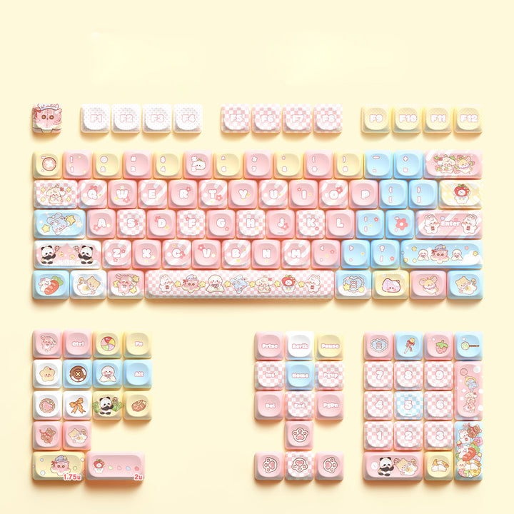 Cute Cartoon Animal Keycaps Set for Mechanical Keyboards