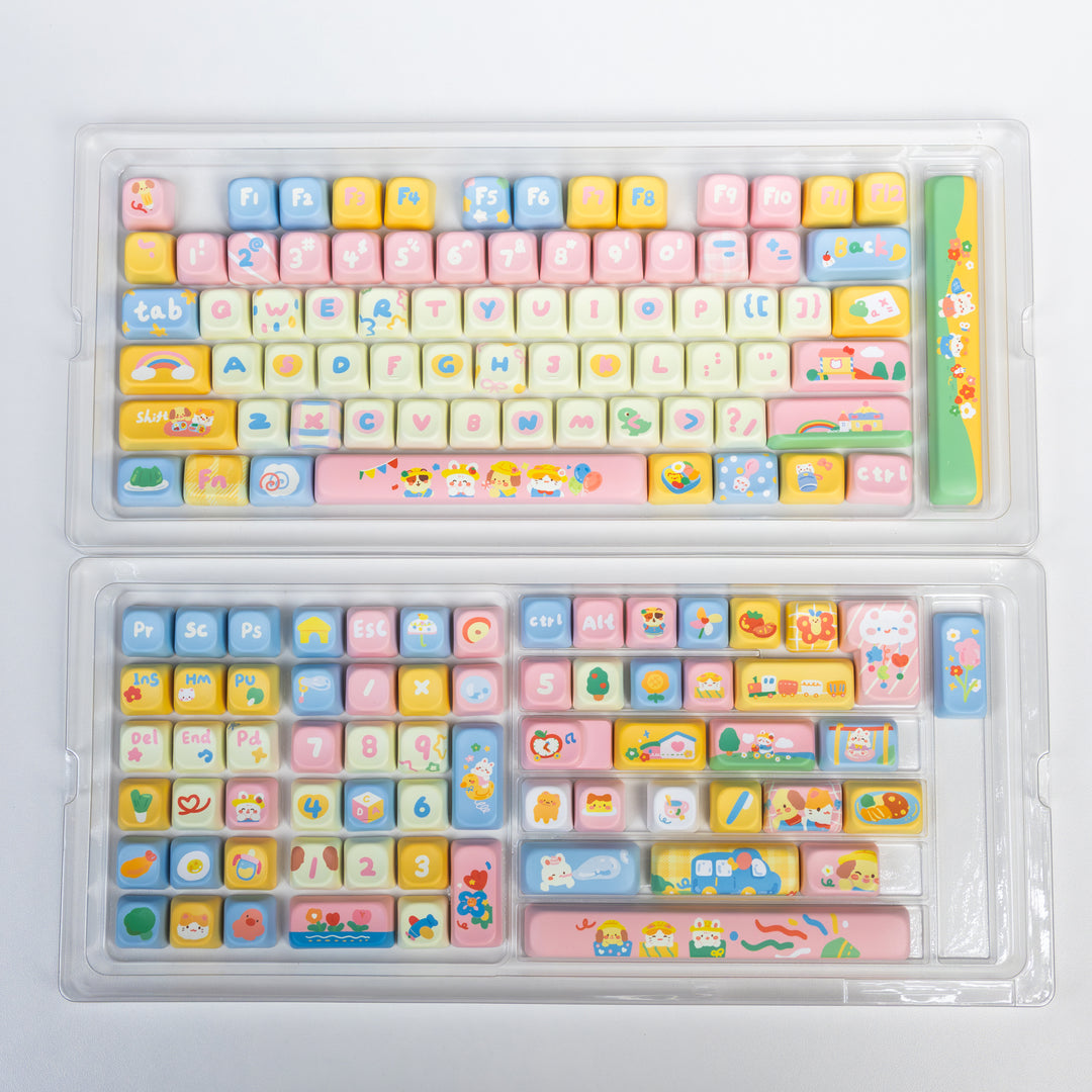 Kawaii Kindergarten Keycaps Set for Mechanical Keyboards