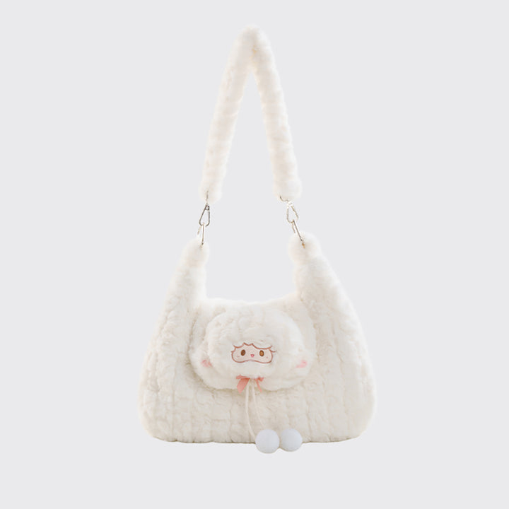 Cute Kitty Pink/Beige Plush Tote Bag