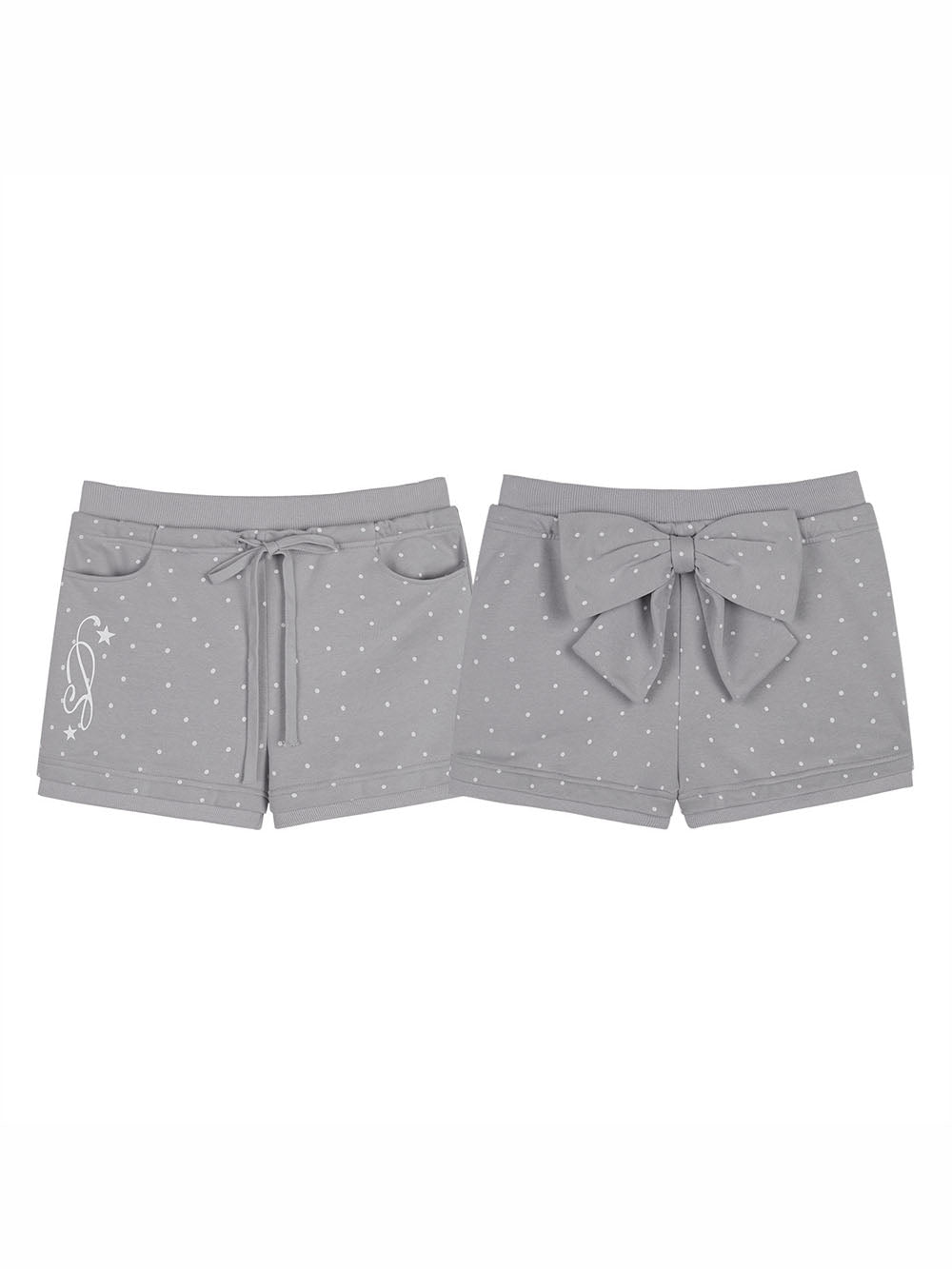 Polka Dot Wing Graphic Drawstring Shorts