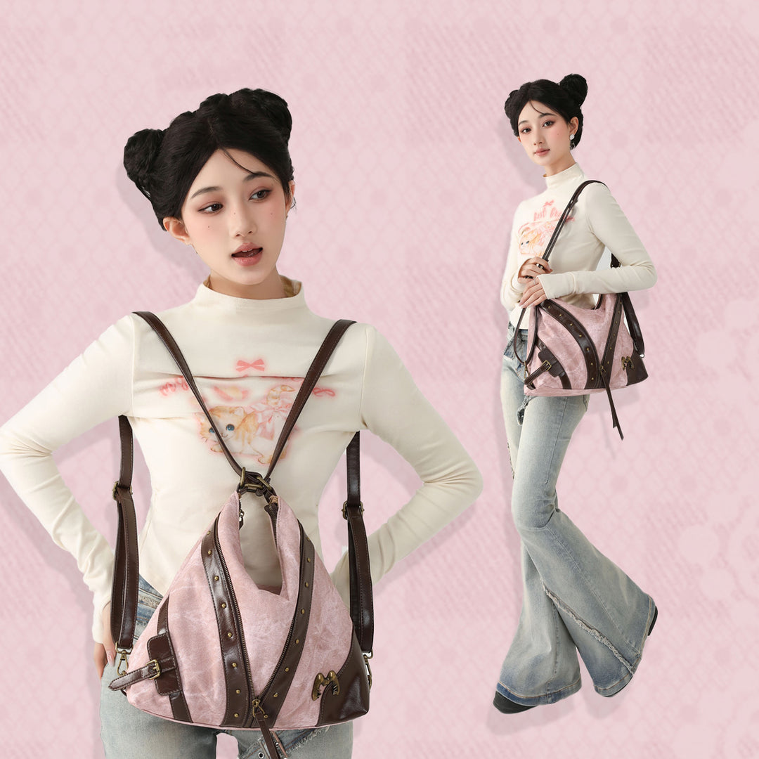 Large-Capacity Studded Y2K Backpack