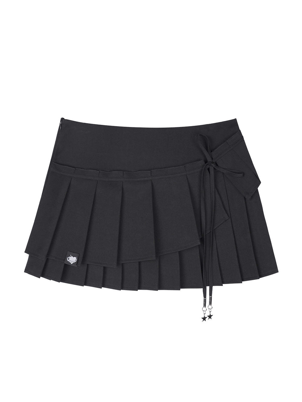 Layered Bow Pleated Mini Skirt