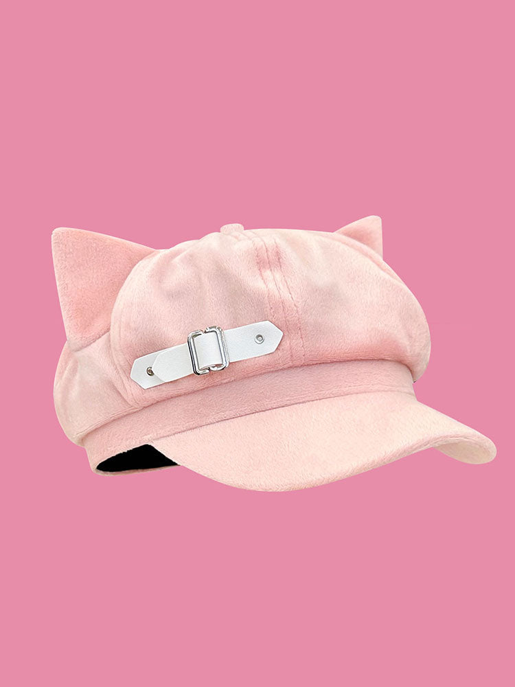 Cute Pink Anime Cat Ear Caps