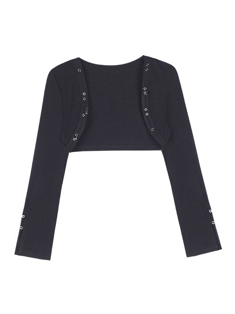 Corset Bubble Dress Ribbed Shrug