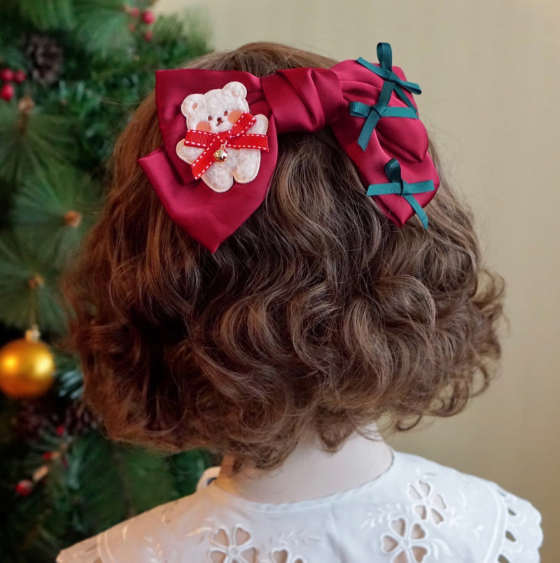 Bear Christmas Bow Headband