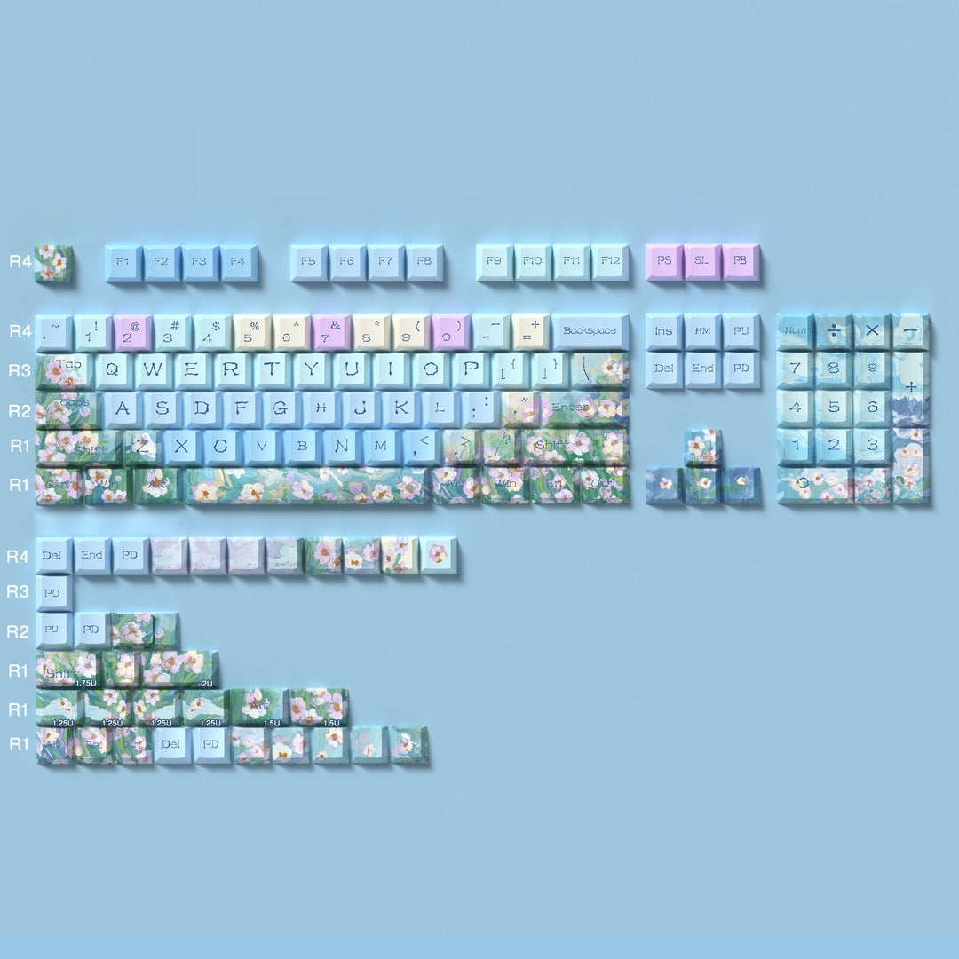 Cute Daisy Theme Keycaps Set for Mechanical Keyboards