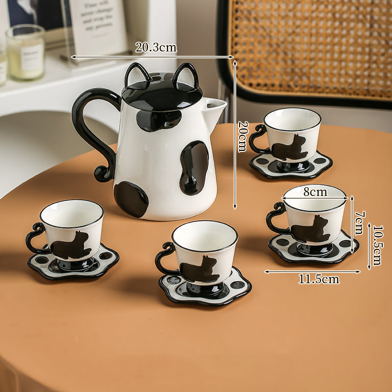 Cat Pattern Teacup Set