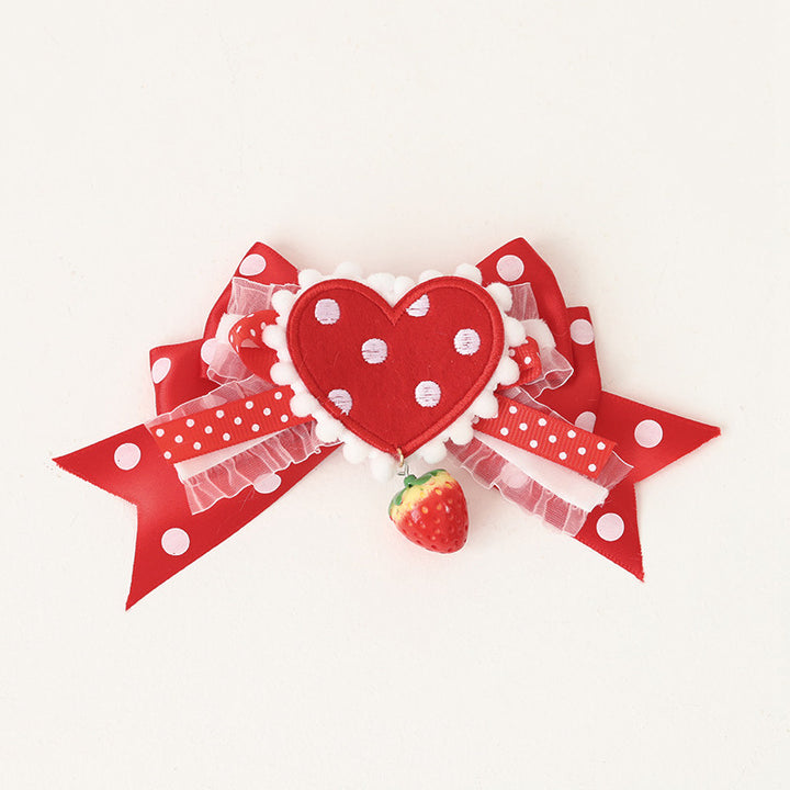 Red Polka Dot Strawberry Hair Clip