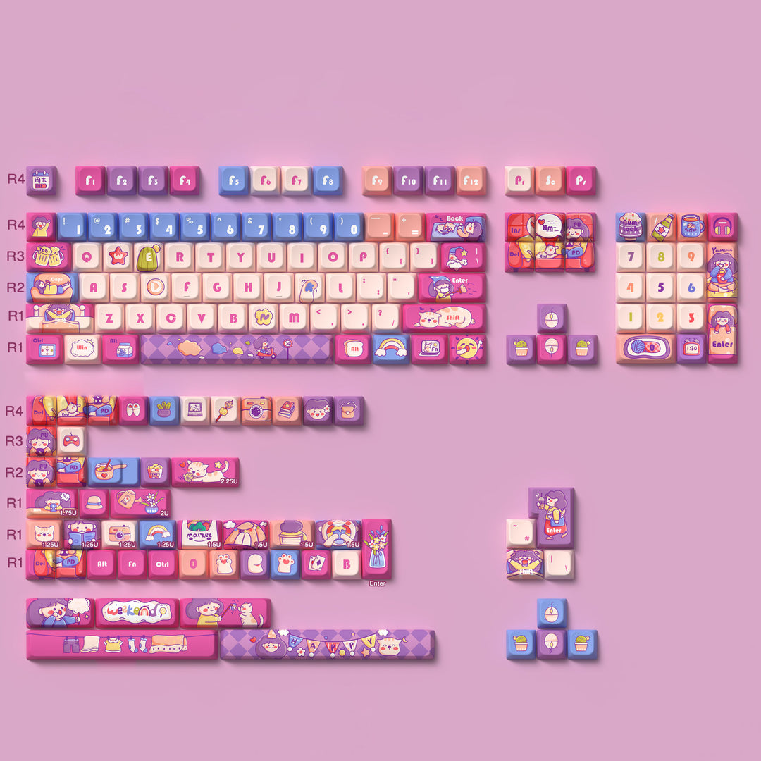 Weekend Time Theme Keycap Set for Mechanical Keyboards