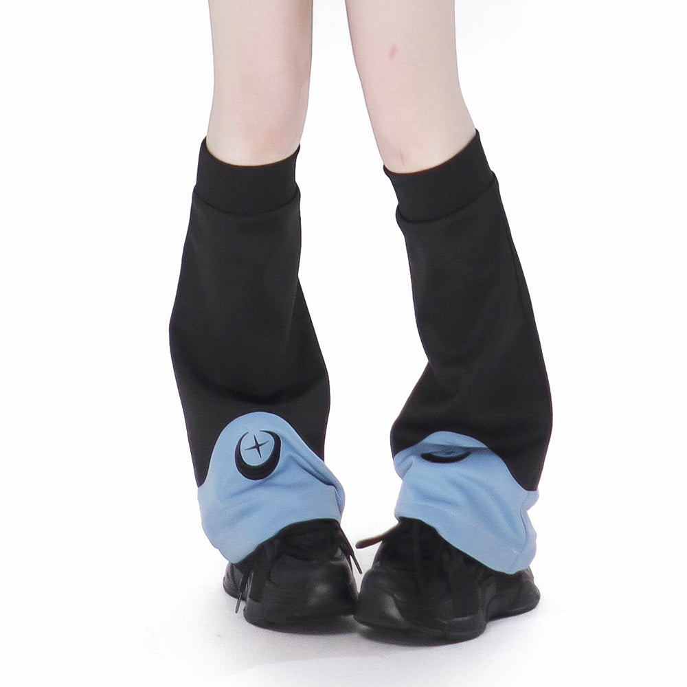 Cyber Y2K Color Block Jacket Shorts Pants Leg Warmers Headband