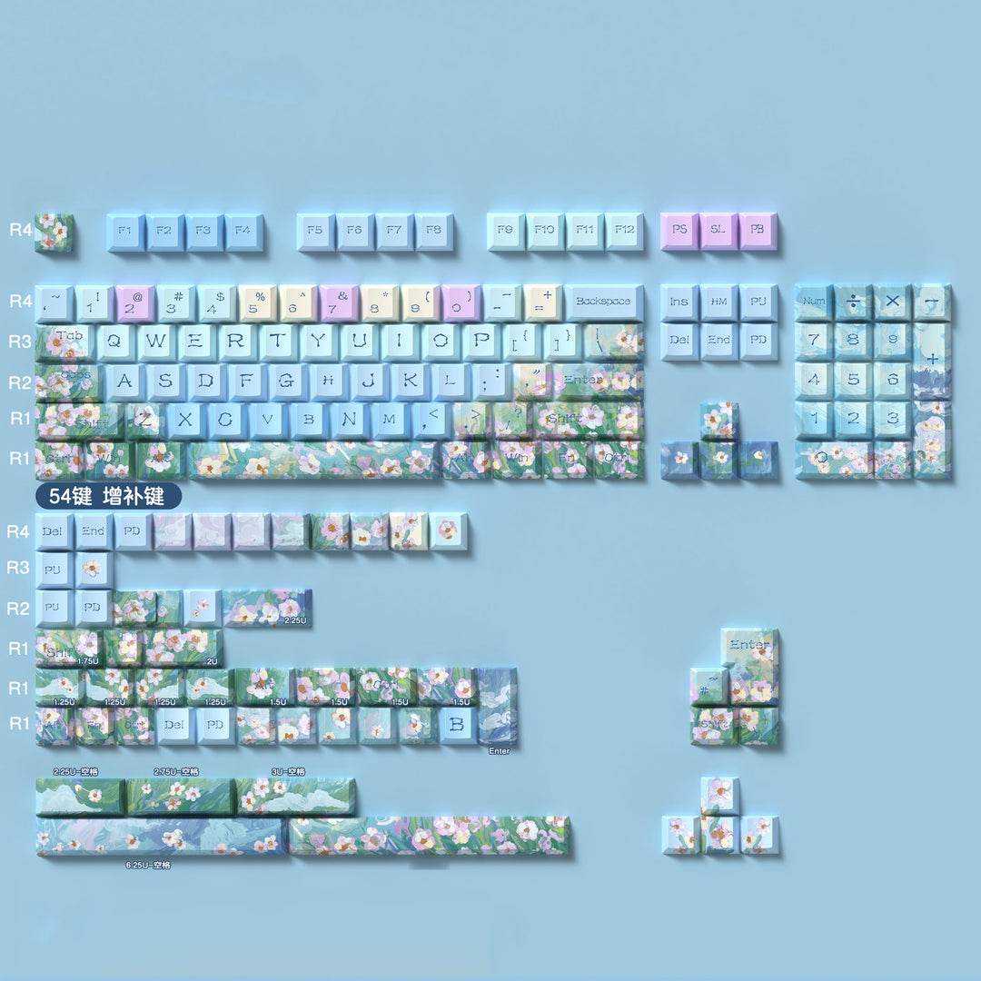 Cute Daisy Theme Keycaps Set for Mechanical Keyboards