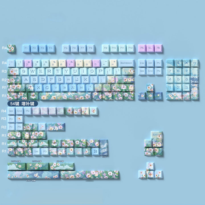 Cute Daisy Theme Keycaps Set for Mechanical Keyboards