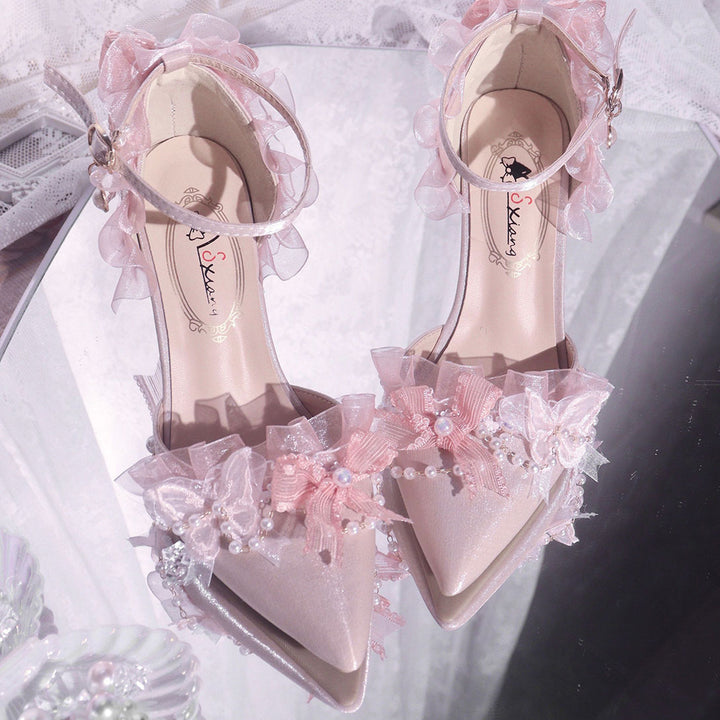 Elegant Bow Decoration Lolita High Heels