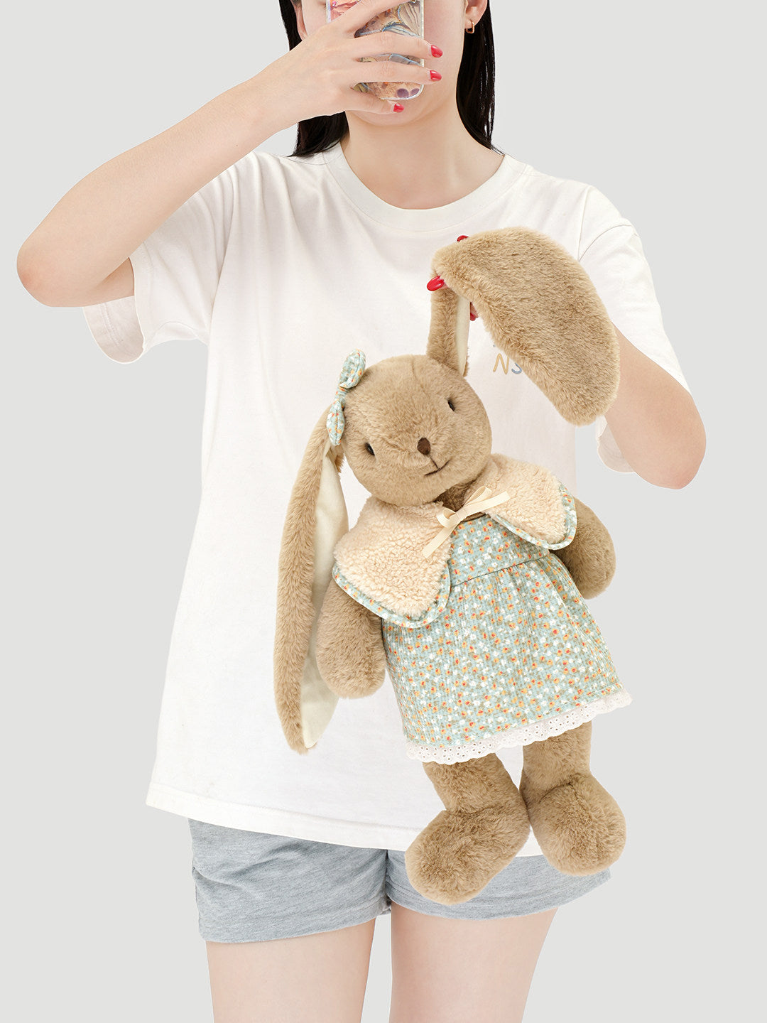 Cute Pastoral Long-Eared Stuffed Bunny Plush