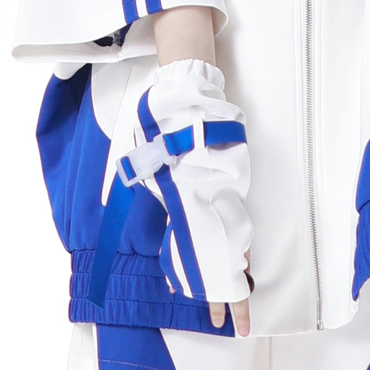 Cyber Y2K Hooded Jacket Shorts Pants Arm Sleeves Leg Warmers Headpiece