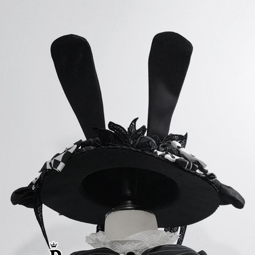 Bunny Theater Black Rabbit Ears Hat