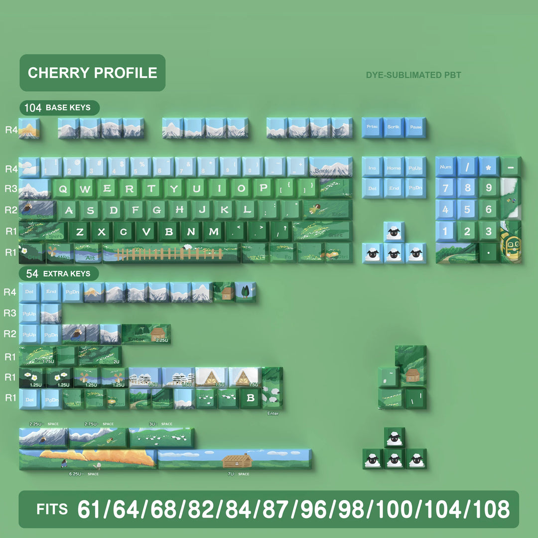 Heidi and Grandpa Keycaps Set for Mechanical Keyboards