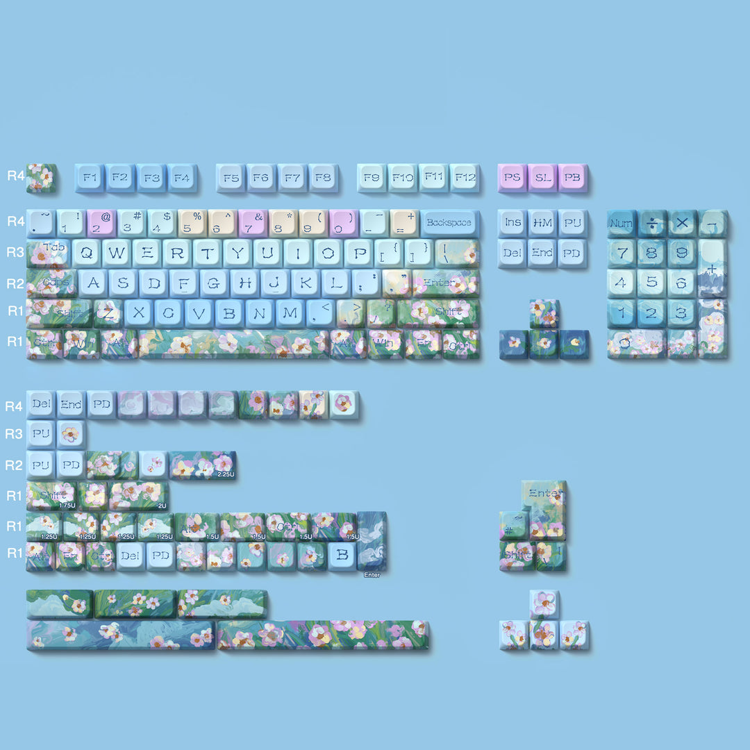 Cute Daisy Theme Keycaps Set for Mechanical Keyboards