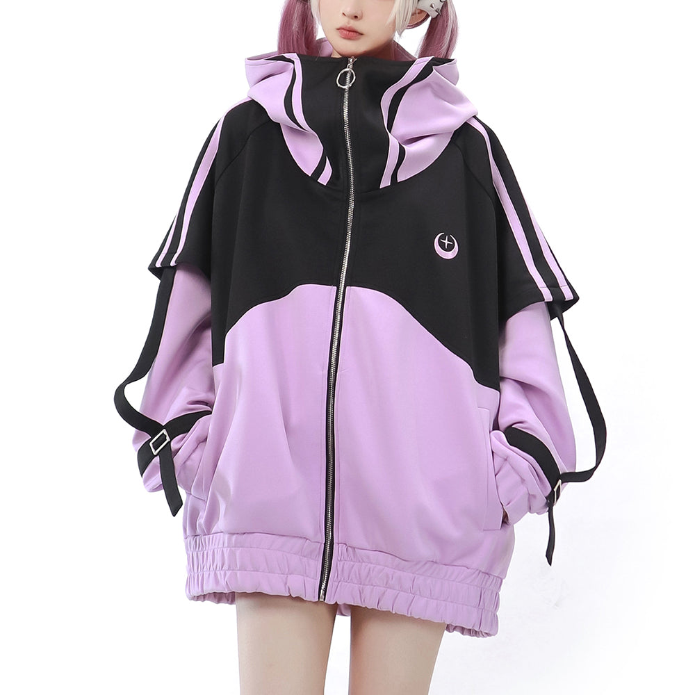 Starwave Signal Cyber Y2K Hooded Jacket Shorts Leg Warmers Headband
