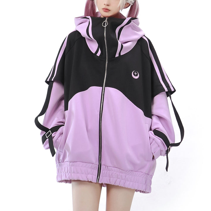 Starwave Signal Cyber Y2K Hooded Jacket Shorts Leg Warmers Headband