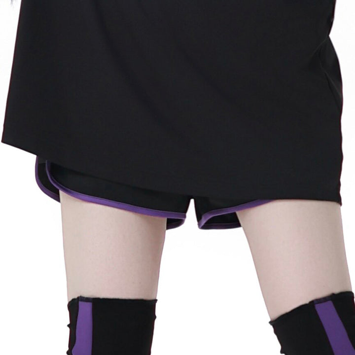 Cyber Y2K Pixel Tee Shorts Leg Warmers Hair Clip