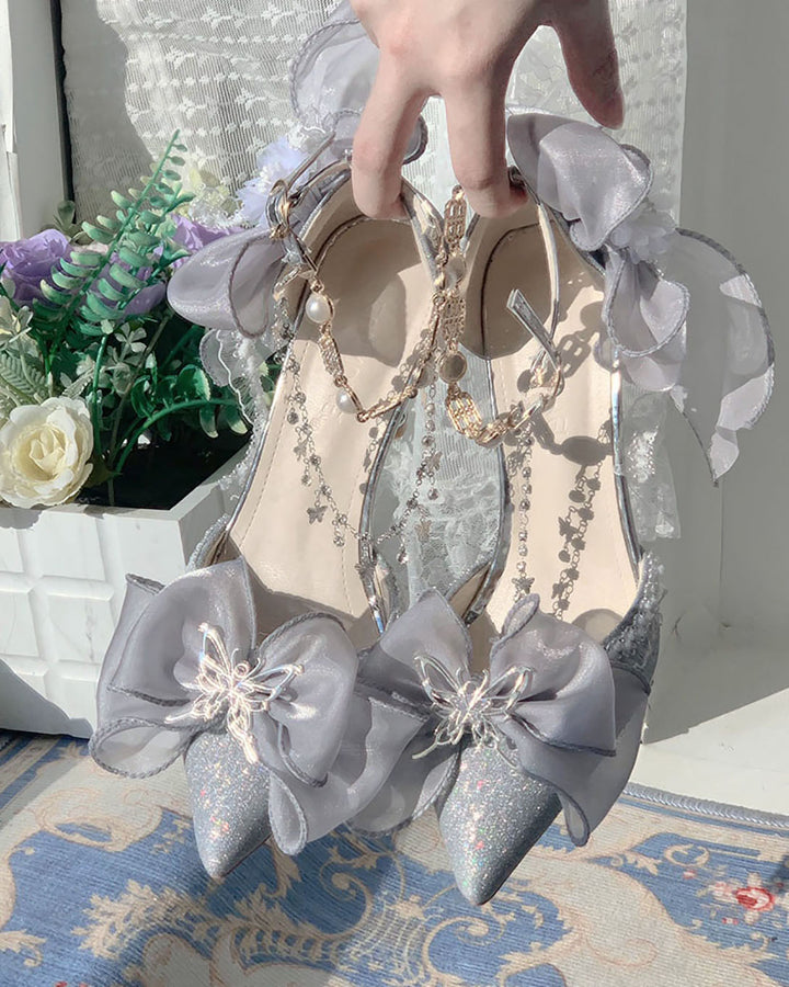 Fairy Butterfly Floral Decoration High Heels