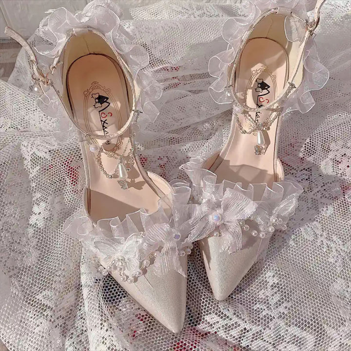 Elegant Bow Decoration Lolita High Heels