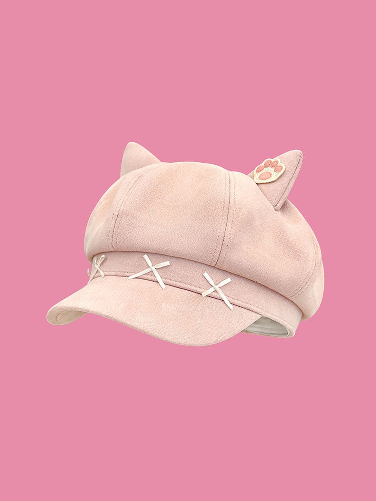 Cute Pink Anime Cat Ear Caps