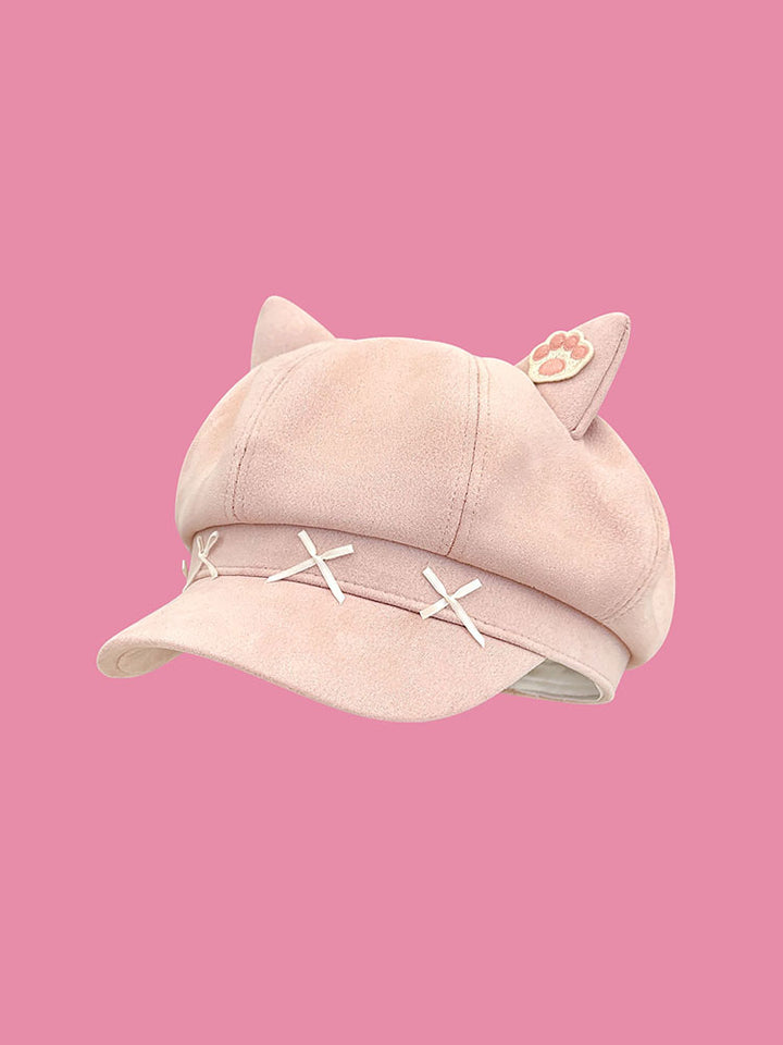 Cute Pink Anime Cat Ear Caps